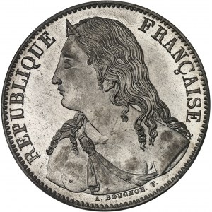 IIe République (1848-1852). Essai de 5 francs, concours de Bouchon, Frappe spéciale (SP) 1848, Paris.