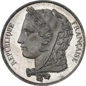 IIe République (1848-1852). Essai de 5 francs, concours de Gayrard, Frappe spéciale (SP) 1848, Paris.