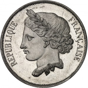 IIe République (1848-1852). Essai de 5 francs, 2e concours de Gayrard, Frappe spéciale (SP) 1848, Paris.