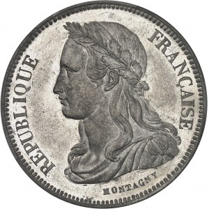 IIe République (1848-1852). Essai de 5 francs, concours de Montagny, Frappe spéciale (SP) 1848, Paris.
