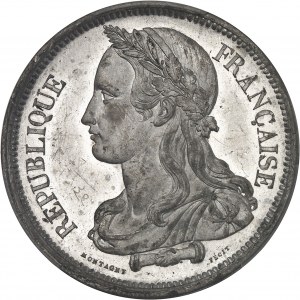 IIe République (1848-1852). Essai de 5 francs, concours de Montagny, Frappe spéciale (SP) 1848, Paris.