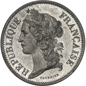 IIe République (1848-1852). Essai de 5 francs, concours de Tournier, Frappe spéciale (SP) 1848, Paris.