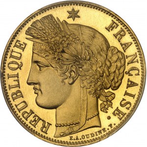 IIe République (1848-1852). Épreuve de 5 francs Cérès en Or, Frappe spéciale (SP) 1849, A, Paris.