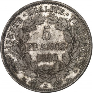 IIe République (1848-1852). 5 francs Cérès 1850, K, Bordeaux.