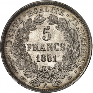 IIe République (1848-1852). 5 francs Cérès 1851, A, Paris.