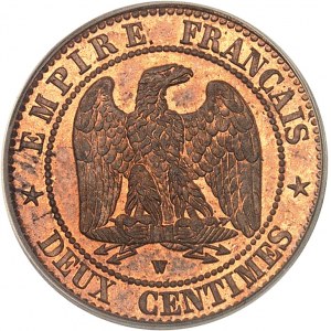 Second Empire / Napoléon III (1852-1870). Deux centimes, tête nue 1857, W, Lille.