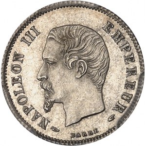 Second Empire / Napoléon III (1852-1870). 20 centimes tête nue, Flan bruni (PROOF) 1855, A, Paris.