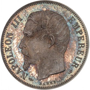 Second Empire / Napoléon III (1852-1870). 1 franc tête nue, Flan bruni (PROOF) 1854, A, Paris.