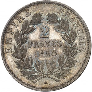 Second Empire / Napoléon III (1852-1870). 2 francs tête nue 1858, A, Paris.