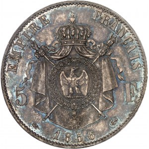 Second Empire / Napoléon III (1852-1870). 5 francs tête nue, Flan bruni (PROOF) 1856, A, Paris.