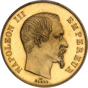 Second Empire / Napoléon III (1852-1870). 50 francs tête nue, aspect Flan bruni (PROOFLIKE) 1855, A, Paris.
