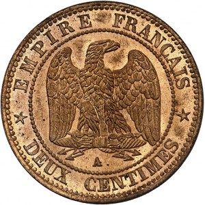 Second Empire / Napoléon III (1852-1870). Deux centimes tête laurée 1862, A, Paris.