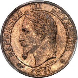Second Empire / Napoléon III (1852-1870). Cinq centimes tête laurée 1861, A, Paris.