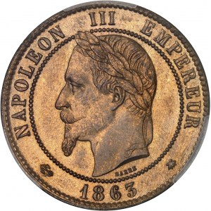 Second Empire / Napoléon III (1852-1870). Dix centimes tête laurée 1863, A, Paris.