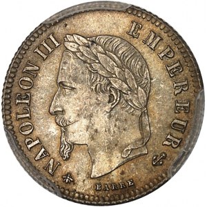 Second Empire / Napoléon III (1852-1870). 20 centimes, tête laurée, petit module 1864, A, Paris.