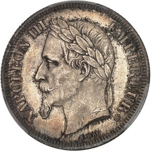 Second Empire / Napoléon III (1852-1870). 2 francs tête laurée 1867, BB, Strasbourg.