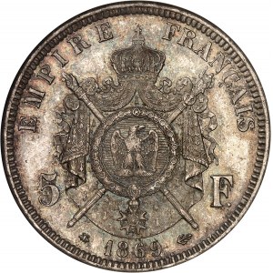 Second Empire / Napoléon III (1852-1870). 5 francs tête laurée 1869, A, Paris.