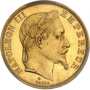 Second Empire / Napoléon III (1852-1870). 50 francs tête laurée 1867, A, Paris.