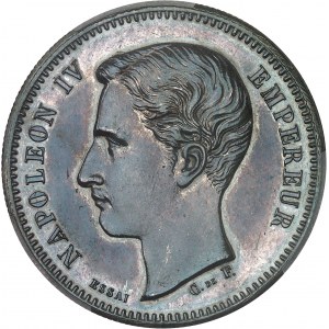 Napoléon IV (1856-1879). Essai de 5 francs, revers à l’écu rond, Frappe spéciale (SP) 1870, Bruxelles (Würden).