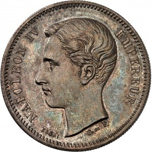 Napoléon IV (1856-1879). Essai de 5 francs, revers à l’écu carré 1874, Bruxelles (Würden).