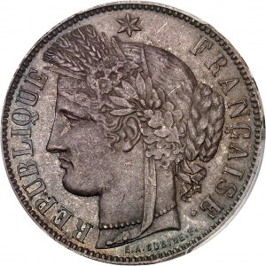 Gouvernement de Défense Nationale (1870-1871). 5 francs Cérès sans légende 1871, K, Bordeaux.