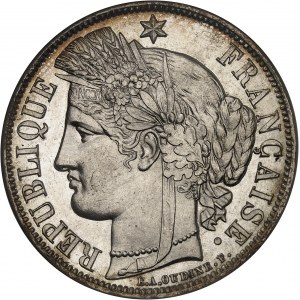 Gouvernement de Défense Nationale (1870-1871). 5 francs Cérès, avec légende 1870, A, Paris.