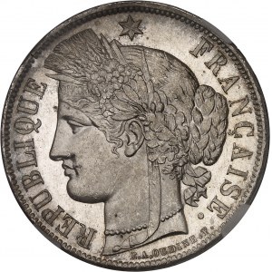 Gouvernement de Défense Nationale (1870-1871). 5 francs Cérès, avec légende 1870, A, Paris.