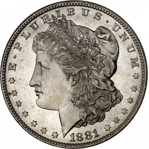Gouvernement de Défense Nationale (1870-1871). Morgan dollar, inspiré de la 5 francs Cérès française 1881, S, San Francisco.