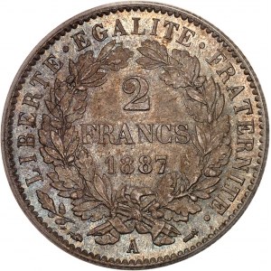 IIIe République (1870-1940). 2 francs Cérès 1887, A, Paris.