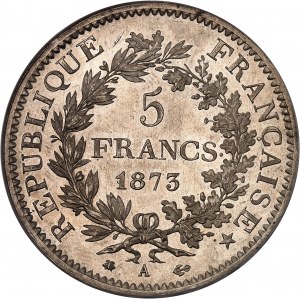 IIIe République (1870-1940). 5 francs Hercule 1873, A, Paris.