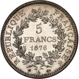 IIIe République (1870-1940). 5 francs Hercule, Flan bruni (PROOF) 1876, A, Paris.