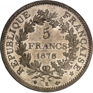 IIIe République (1870-1940). 5 francs Hercule 1878, K, Bordeaux.