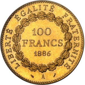 IIIe République (1870-1940). 100 francs Génie 1886, A, Paris.