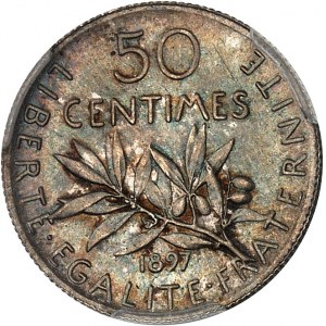 IIIe République (1870-1940). 50 centimes Semeuse 1897, Paris.