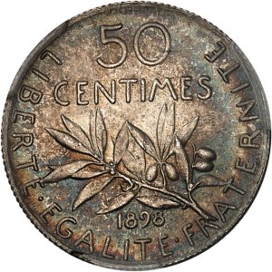 IIIe République (1870-1940). 50 centimes Semeuse 1898, Paris.