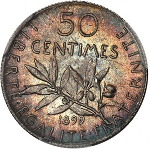 IIIe République (1870-1940). 50 centimes Semeuse 1899, Paris.