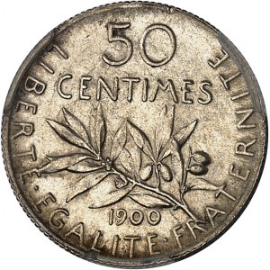 IIIe République (1870-1940). 50 centimes Semeuse 1900, Paris.