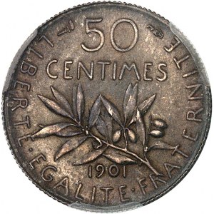 IIIe République (1870-1940). 50 centimes Semeuse 1901, Paris.