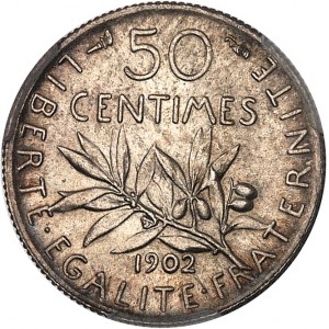 IIIe République (1870-1940). 50 centimes Semeuse 1902, Paris.