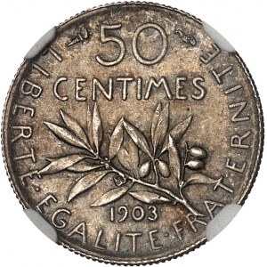 IIIe République (1870-1940). 50 centimes Semeuse 1903, Paris.