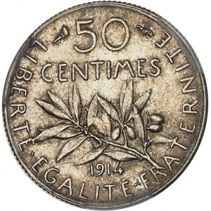 IIIe République (1870-1940). 50 centimes Semeuse 1914, Paris.