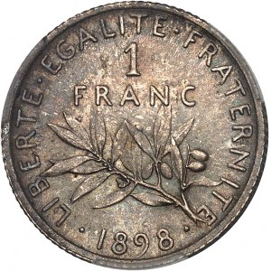 IIIe République (1870-1940). 1 franc Semeuse 1898, Paris.