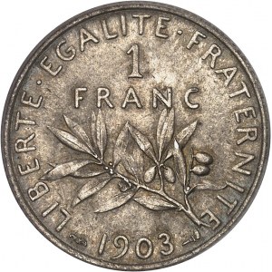IIIe République (1870-1940). 1 franc Semeuse 1903, Paris.
