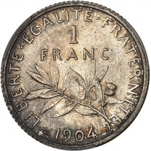IIIe République (1870-1940). 1 franc Semeuse 1904, Paris.