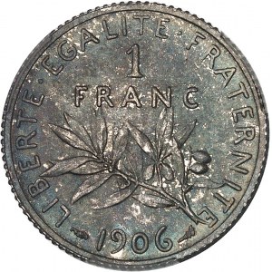 IIIe République (1870-1940). 1 franc Semeuse 1906, Paris.