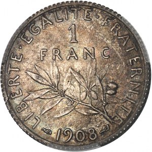 IIIe République (1870-1940). 1 franc Semeuse 1908, Paris.