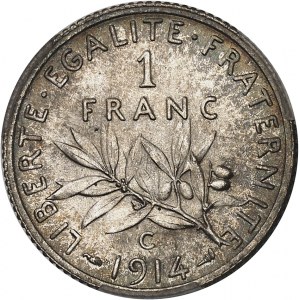 IIIe République (1870-1940). 1 franc Semeuse 1914, C, Castelsarrasin.