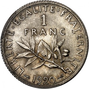 IIIe République (1870-1940). 1 franc Semeuse 1920, Paris.