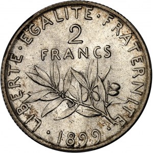 IIIe République (1870-1940). 2 francs Semeuse 1899, Paris.
