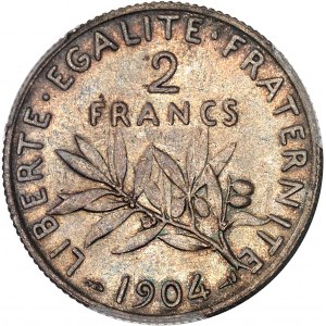 IIIe République (1870-1940). 2 francs Semeuse 1904, Paris.